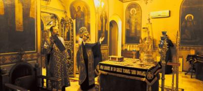 Всенощное бдение в канун Недели Торжества Православия на Сербском подворье в Москве