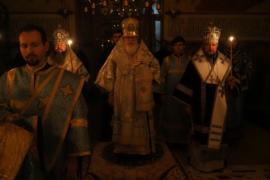 Вечернее богослужение в Свято-Троицком Болдином мужском монастыре