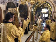 В канун Недели третьей по Пятидесятнице епископ Моравичский Антоний совершил Всенощное бдение на Сербском подворье в Москве