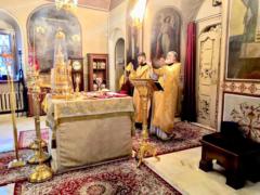 Божественная литургия в 21-ю неделю по Пятидесятнице на Сербском подворье в Москве