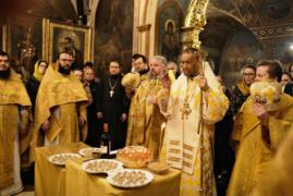 Божественная литургия в праздник святителя Саввы Сербского на Сербском подворье в Москве